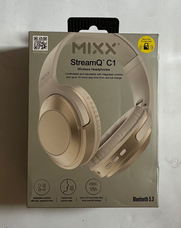 MIXX StreamQ C1 Wireless Headphones - Gold, Brand New