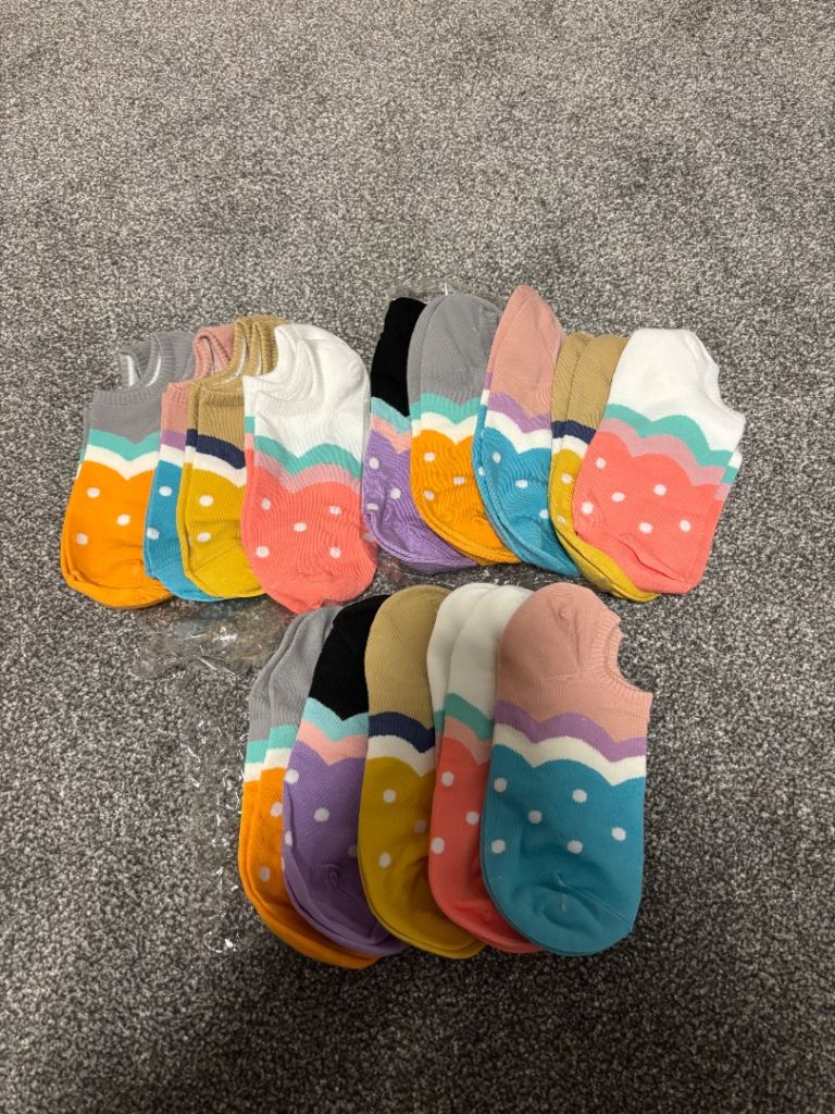 14 Pairs of Colorful Polka Dot Ice Cream Print Couple Socks