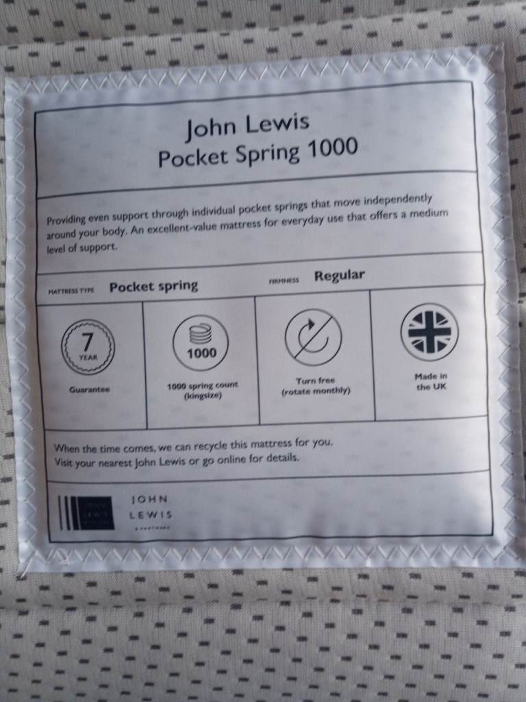 John Lewis  single Wilton bedframe and mattress 