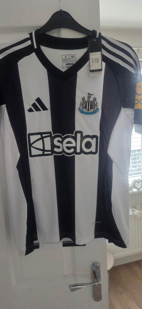 Adidas Newcastle United Football Shirt – Black & White, New with Tags