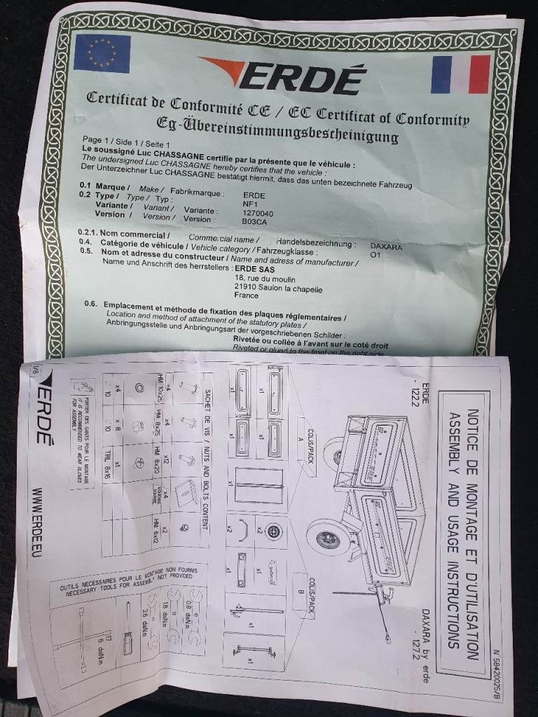 Daxara 127 Trailer with high frame and cover 