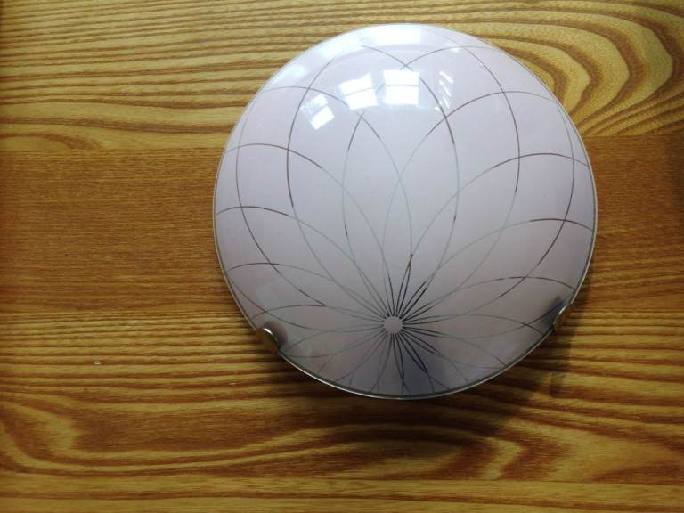 Vintage wall light from 1950's, glass shade, upcycling project