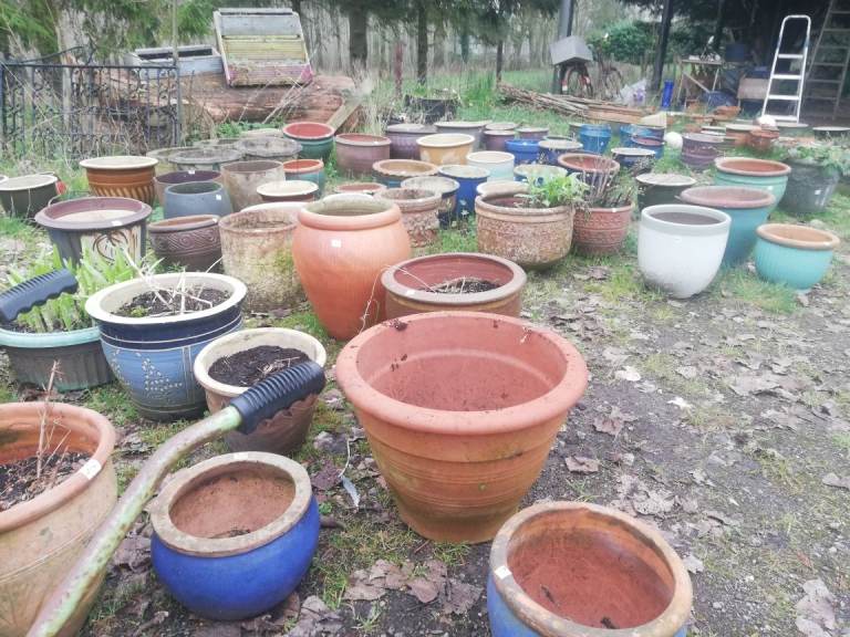 Hundreds of pots, planters and garden ornaments