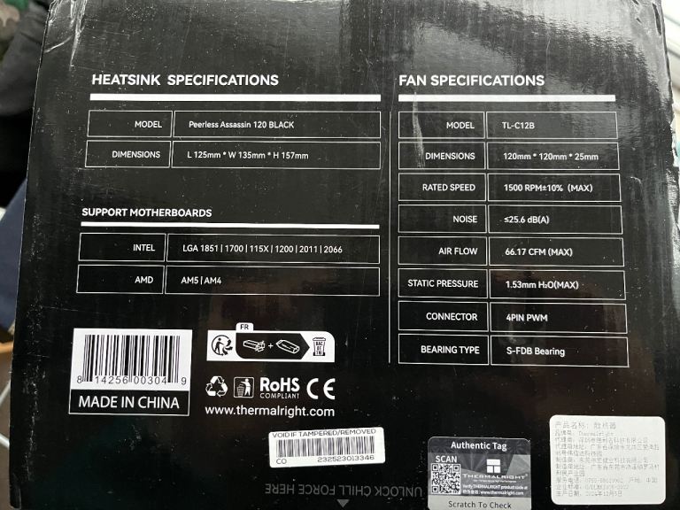 Thermalright Peerless Assassin 120 Black BRAND NEW