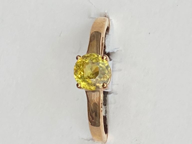 Rare Ambilobi Sphene 9k Gold Ring, 1.00 ct, Size R-S