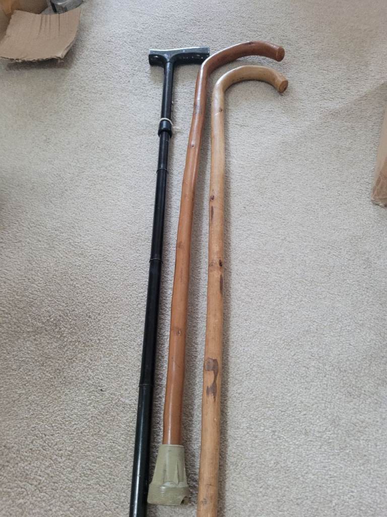 3 walking sticks