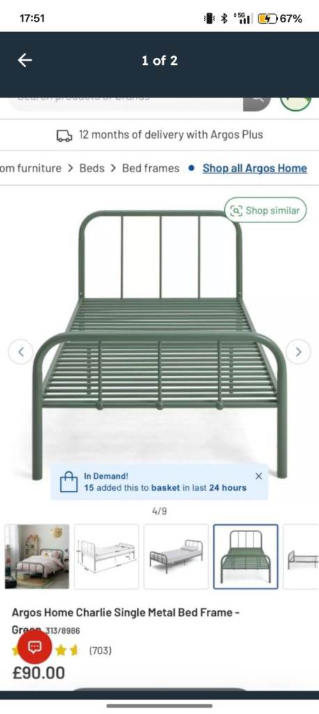 Argos Home Charlie single bed only £30!