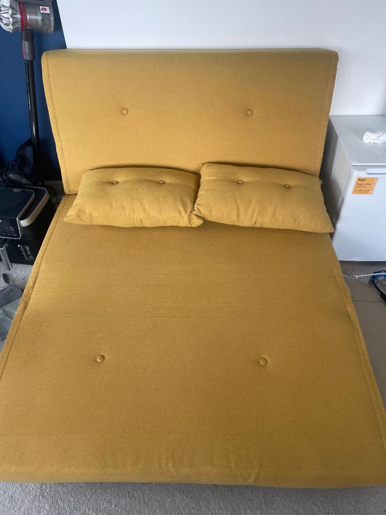 MADE Yellow Fabric Sofa Bed
