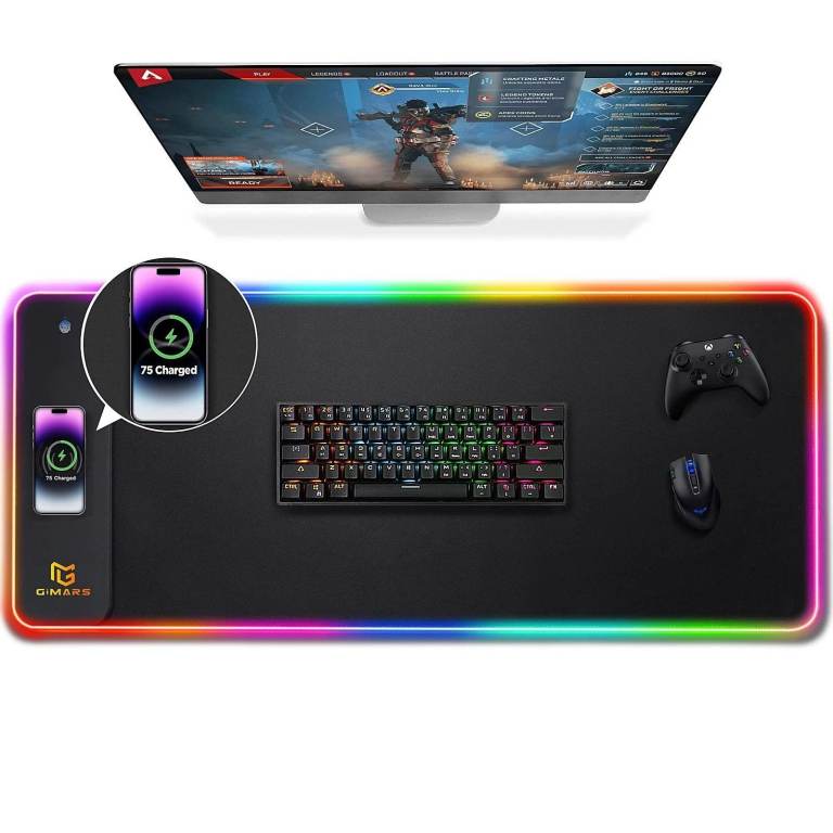 Mouse mate RGB LED lights and Wireless Charger Gaming NEW