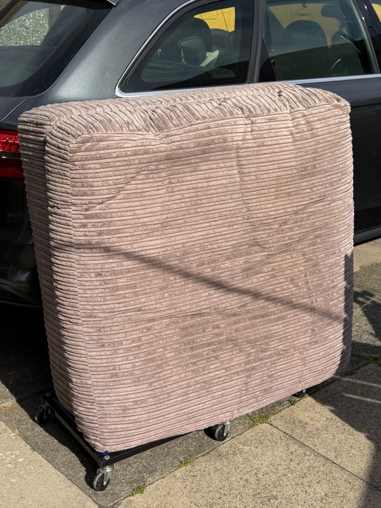 Large Bespoke DFS Corduroy Footstool / Ottoman – Approx. 90 x 90 x 40