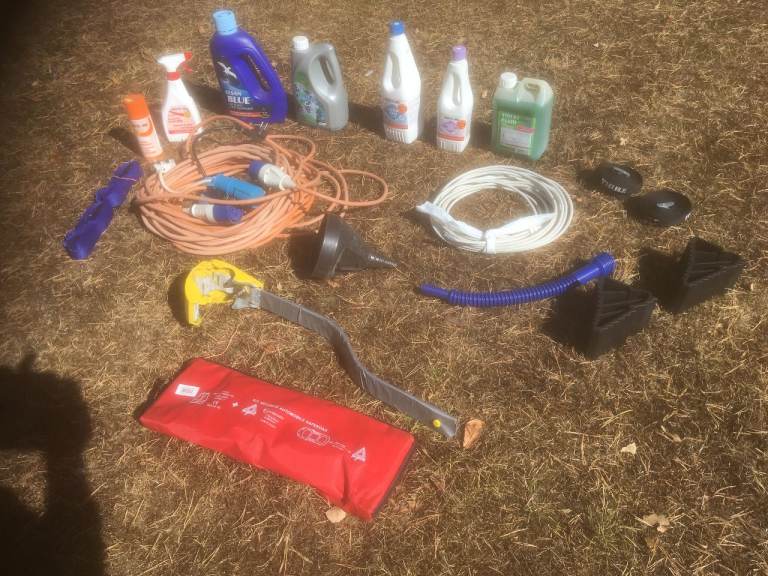 Motorhome Caravan Accessories Bundle - Cables, Cleaners & Security