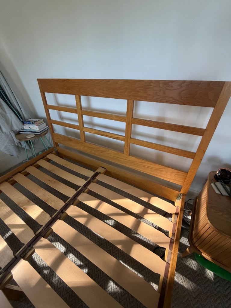 Oak king size bed frame 