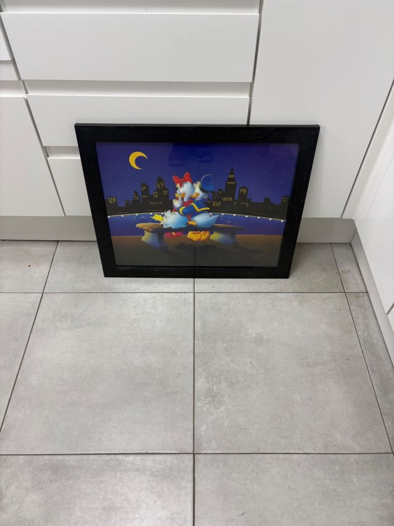 Donald Duck Framed Picture - Black Wooden Frame