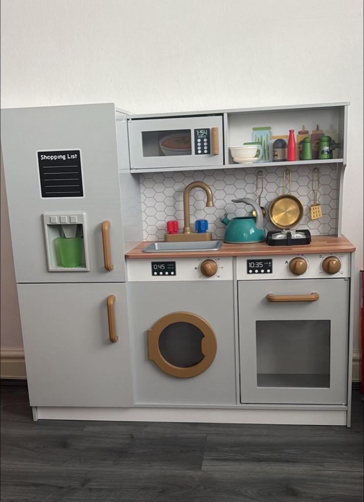 Kids wooden play kitchen