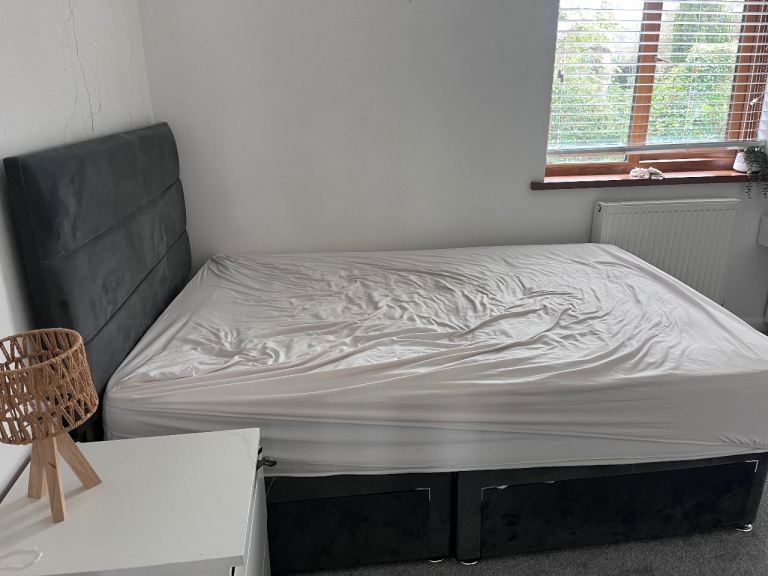 Double Bed with Headboard and Base – Good Condition