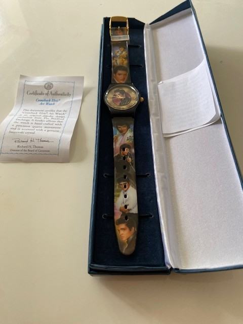 V.RARE: Elvis Unisex 'Art Comeback' Watch BRADFORD EXCHANGE *NR MINT BOXED COA*