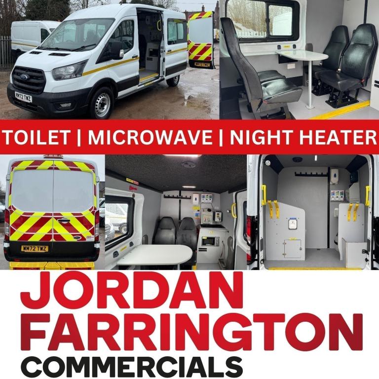 2023 72 reg FORD TRANSIT L3 H2 350 EURO 6 WELFARE CREW MESSING VAN WITH TOILET 
