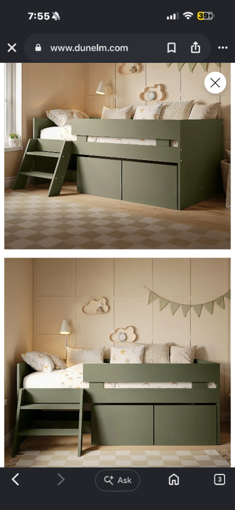 Low sleeper bed