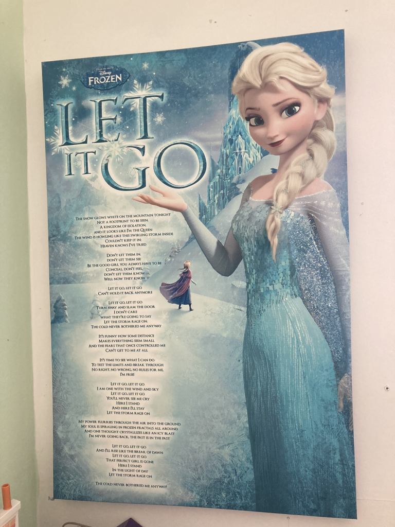 Disney Frozen Canvas with lyrics to ‘Let It Go’