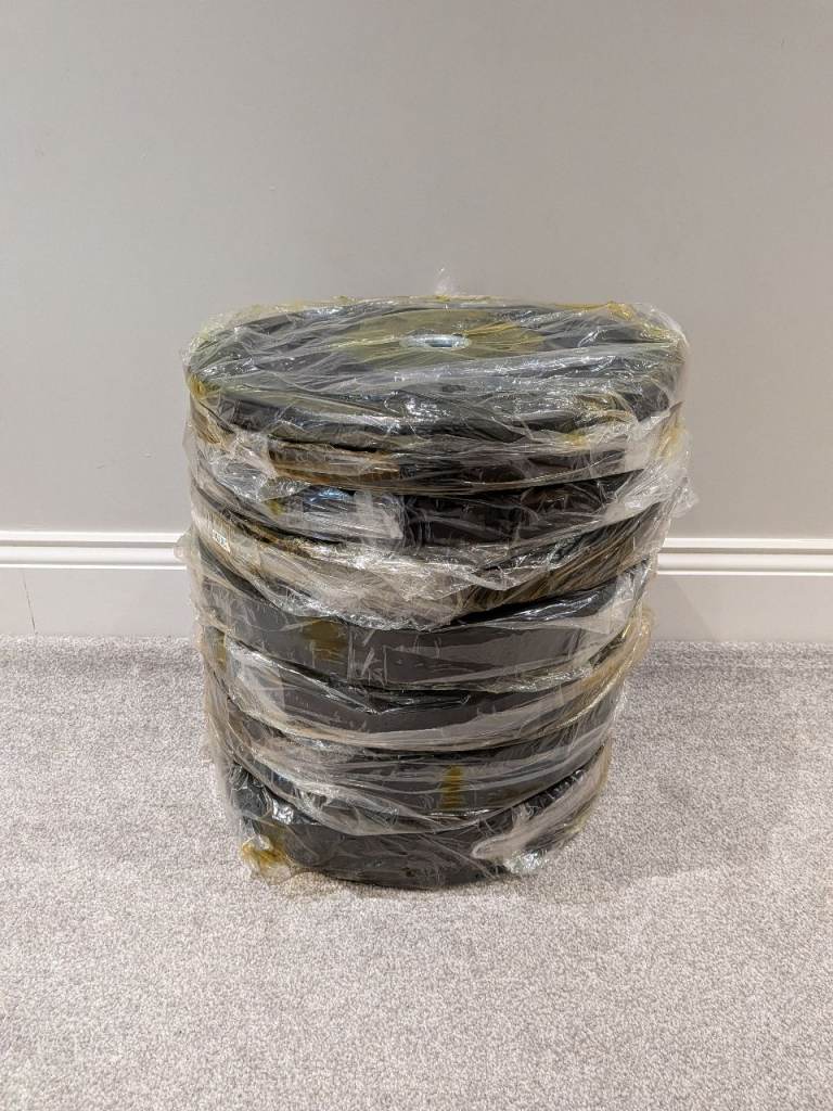 York Fitness 100kg Solid Rubber Olympic 2" Bumber Plate Weight Set