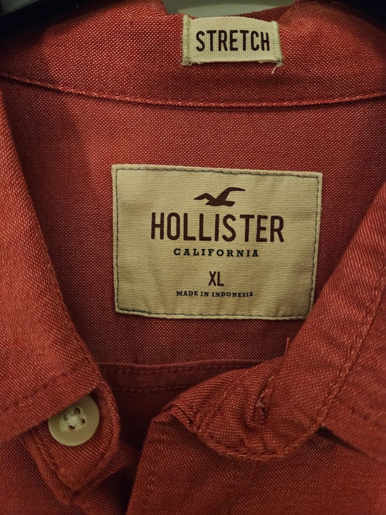 Hollister Pink Long-Sleeve Stretch Button-Up Shirt