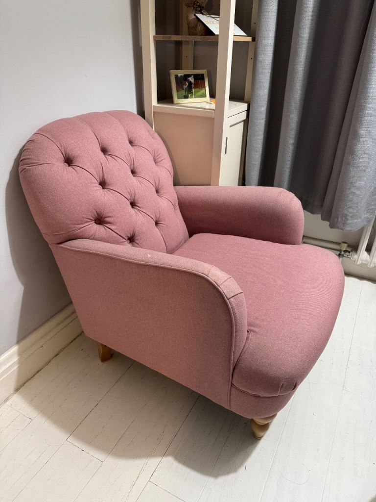John Lewis Blush Pink Armchair – Excellent Condition – £175