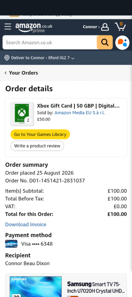 2 X Xbox Gift Card 50 GBP Digital Code - New