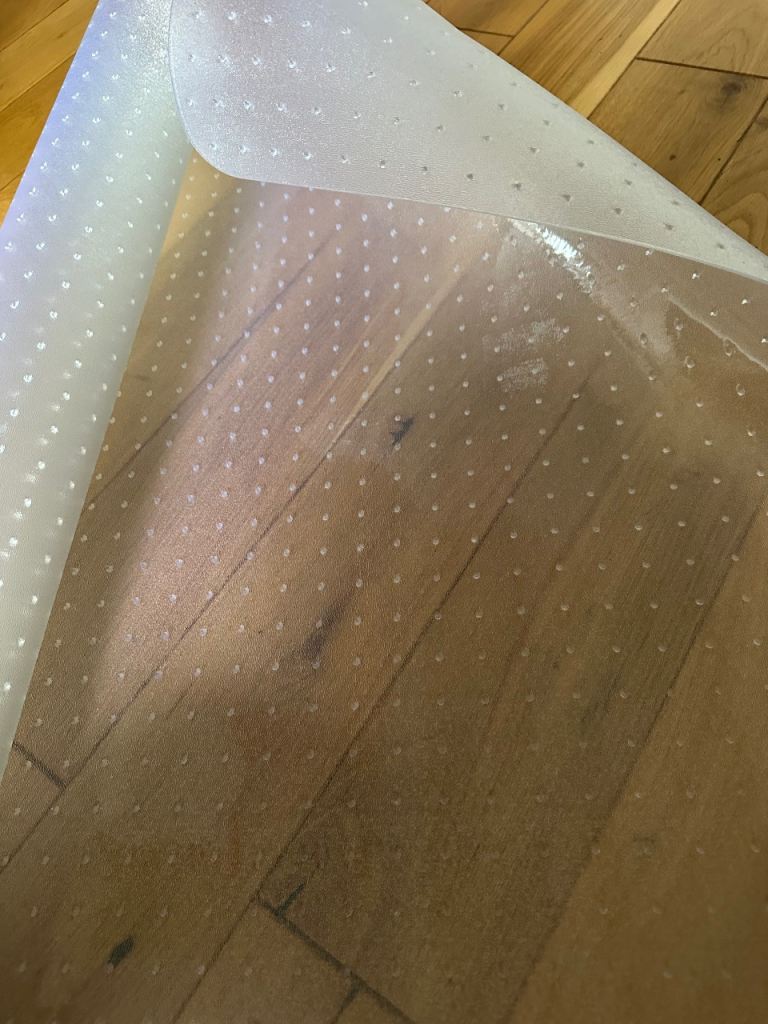 Office Desk Chair Mat For Carpet Protection 90x120cm Transparent Plastic