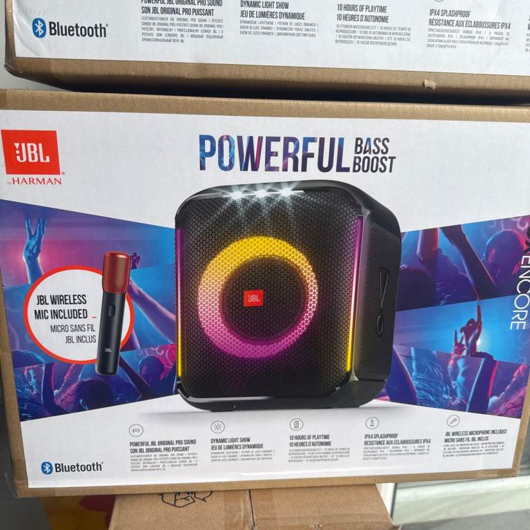 JBL PartyBox Encore Bluetooth wireless Speaker & microphone Portable Outdoor with Built-In Lights