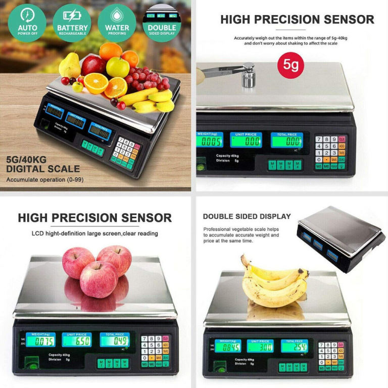 Electronic Shop Commercial Digital Scale Retail Fruit Vegetable 40kg Weight Scales Large Balance