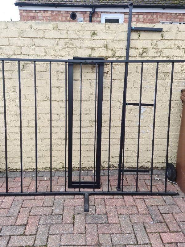 Metal double bed frame.