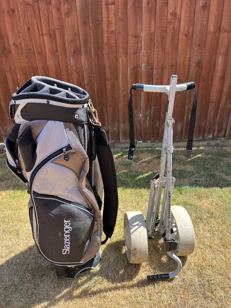 Slazenger Golf Bag and Titleist Trolley – Used Condition