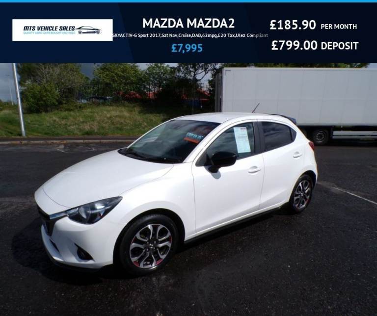  MAZDA2 1.5 SKYACTIV-G Sport 2017,Sat Nav,Cruise,DAB,62mpg,£20 Tax,Very Clean Car,Ulez Compliant