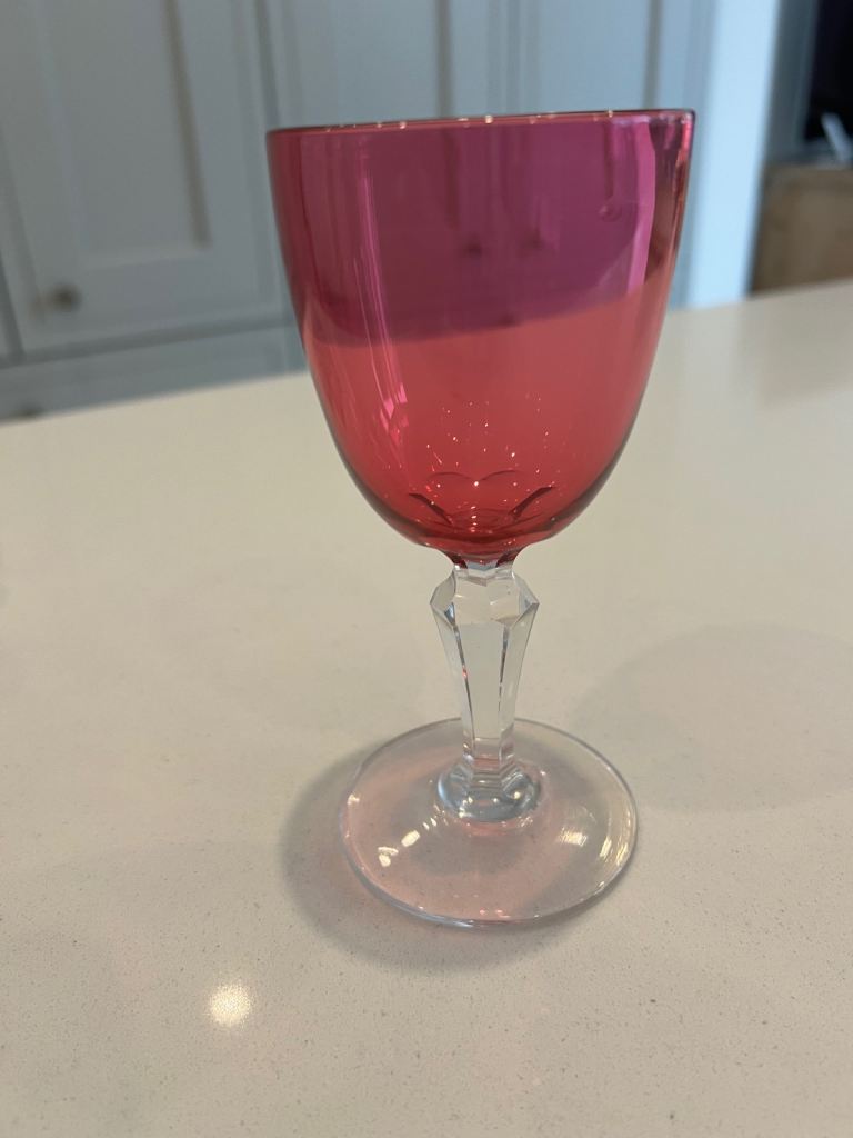 Single antique Victorian cranberry glass