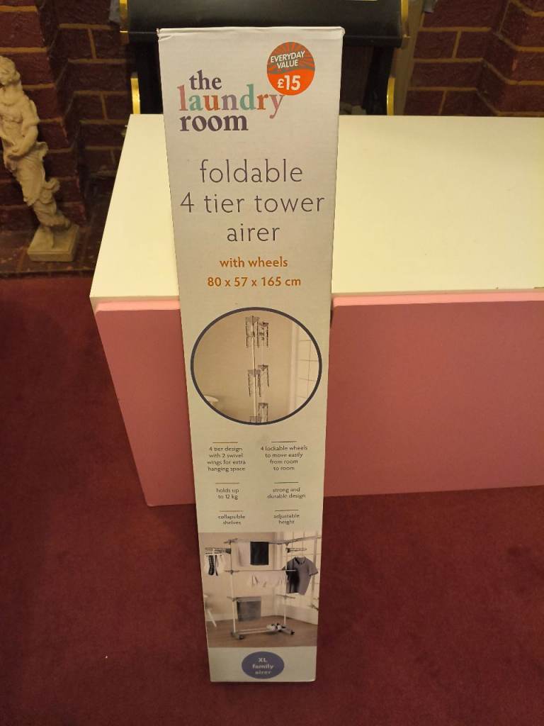 Foldable 4 tier tower airer