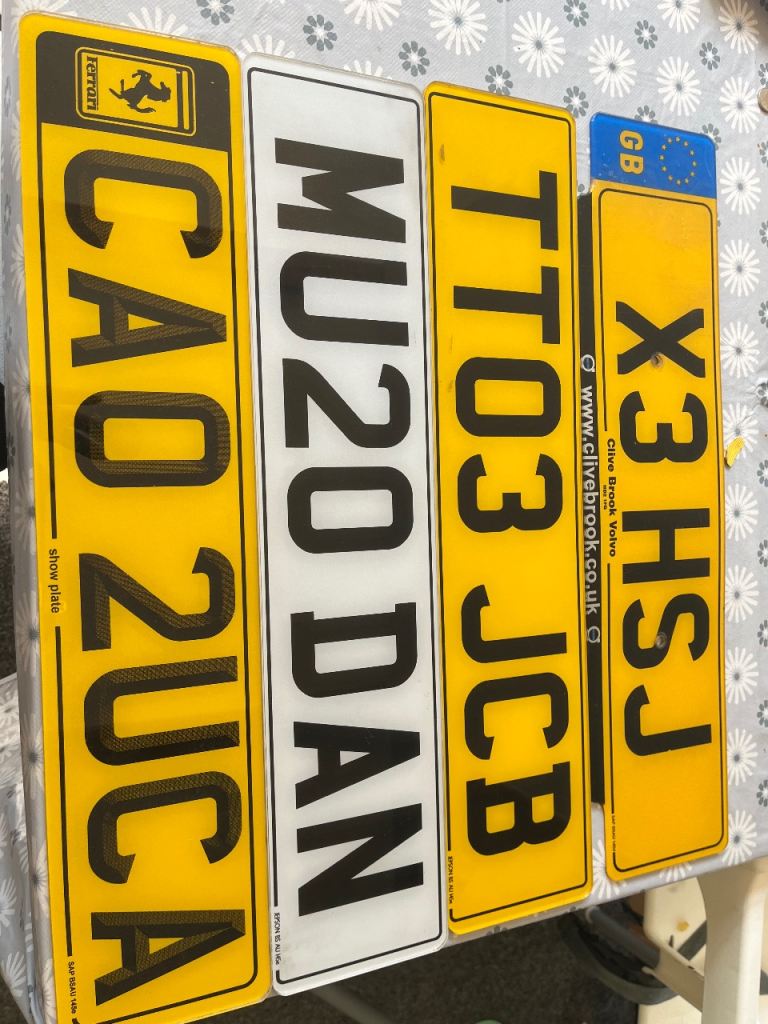 Various number plates all on retention 