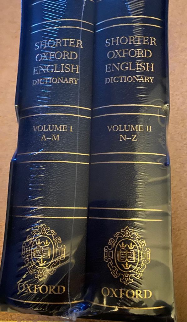 Shorter Oxford English Dictionary : as new : 2 volumes & slipcase, still in cellophane 