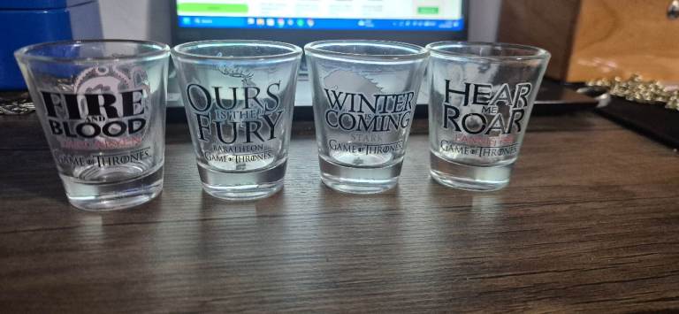 Game of Thrones Shot Glasses - Set of 4, As Good As New