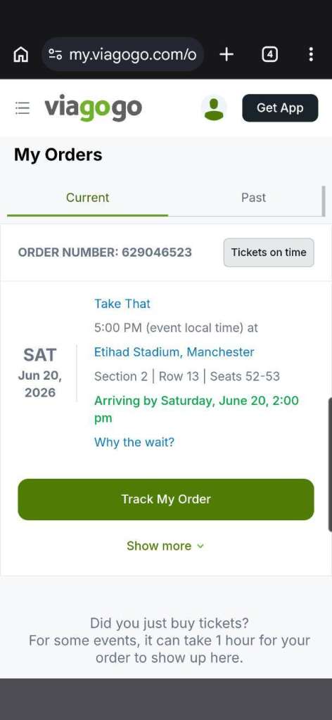 Take that tickets 