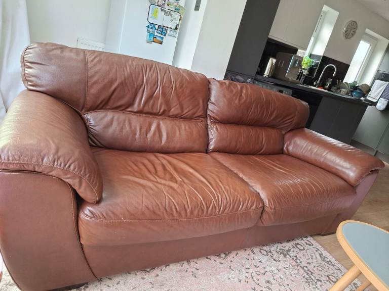 FREE Brown Leather Sofa