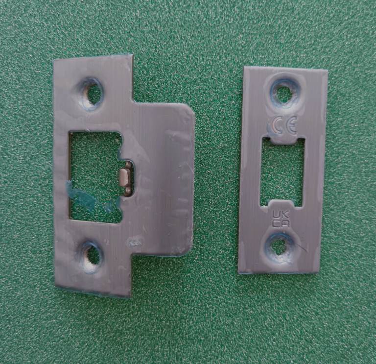 NEW Chrome Satin Finish Lock Striker Plate Keeper & Catch Latch Receiver x12 Sets Available CE UKCA 