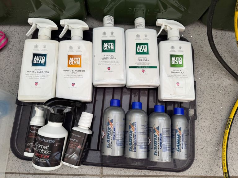 Selection of car cleaning products brand new