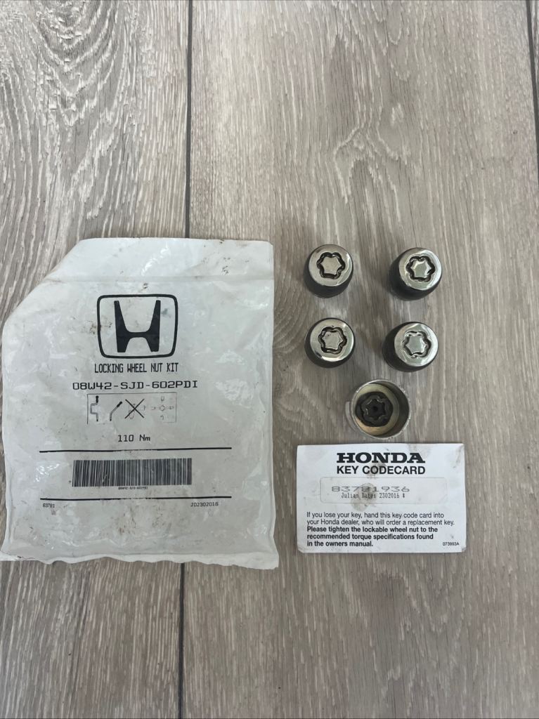 Genuine Honda Locking Wheel Nuts