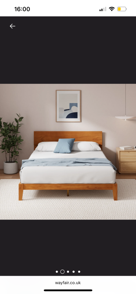 Sade Vintage Wood Bed Frame with Headboard