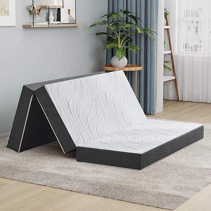 Folding Mattress,135x190x15 Double Foldable Memory Foam Mattress With Portable Pillow Brand New 