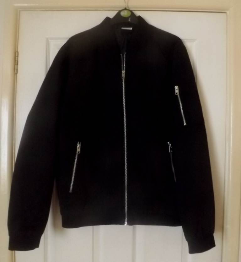 Unworn black Jack & Jones JJerush bomber jacket size Small see description
