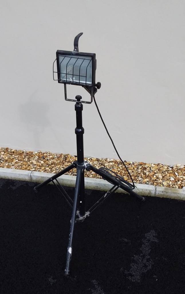 Inspection lights. One on adjustable tripod and  one on stand 