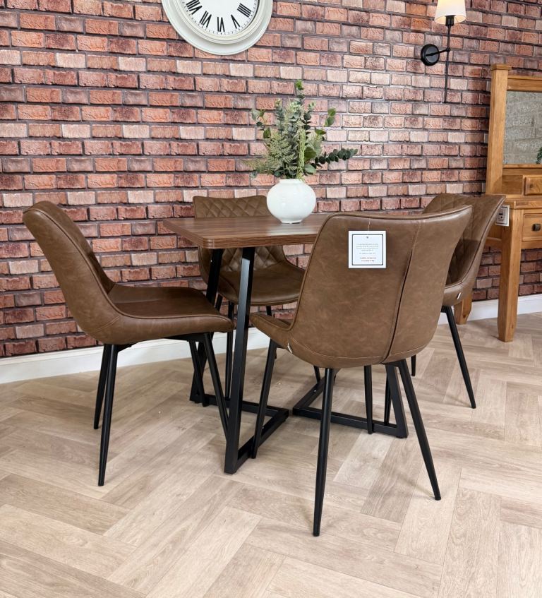 New walnut style kitchen table & 4 chairs 