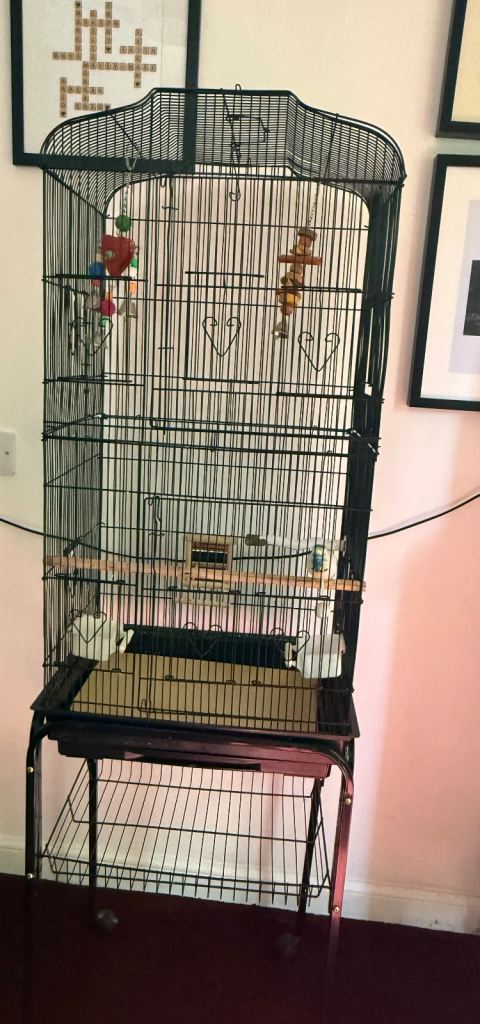 Large bird cage with stand 