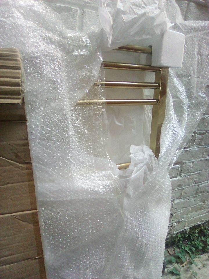 Brushed Brass Towel Rail, 500 x 1200mm